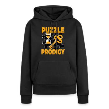 Salle d’évasion - Sweat à capuche Premium bio Femme - noir - Devant - Julia (174cm)