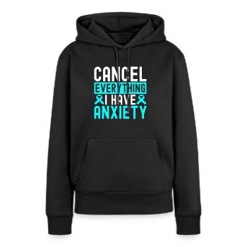 Trouble anxieux Trouble anxieux - Sweat à capuche Premium bio Femme - noir - Devant - Julia (174cm)