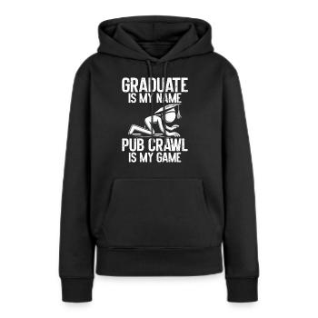 Tournée des bars, tournée des bars, tournée des bars, saut des chiots - Sweat à capuche Premium bio Femme - noir - Devant - Julia (174cm)