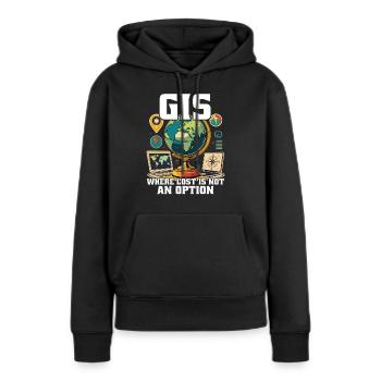 Systèmes d’information géographique - Sweat à capuche Premium bio Femme - noir - Devant - Julia (174cm)
