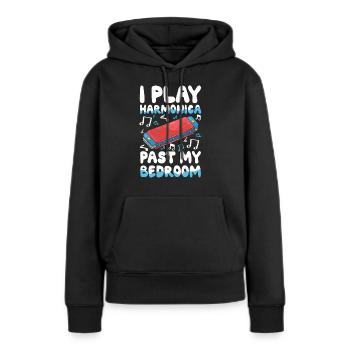 Ich Spiele Mundharmonika Jenseits Meines - Frauen Premium Bio Hoodie - Schwarz - Vorne - Julia (174cm)