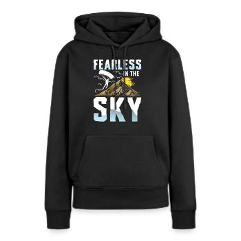 Furchtlos Am Himmel Paragliding Abenteuer - Frauen Premium Bio Hoodie - Schwarz - Vorne - Julia (174cm)