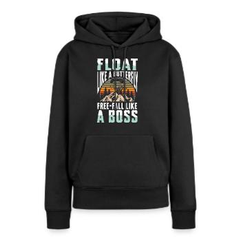 Schwebe Wie Ein Schmetterling, Freier Fall Wie - Frauen Premium Bio Hoodie - Schwarz - Vorne - Julia (174cm)