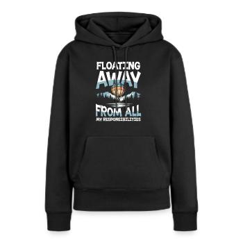 In Die Wolken Schweben Und Alle Sorgen Vergessen - Frauen Premium Bio Hoodie - Schwarz - Vorne - Julia (174cm)