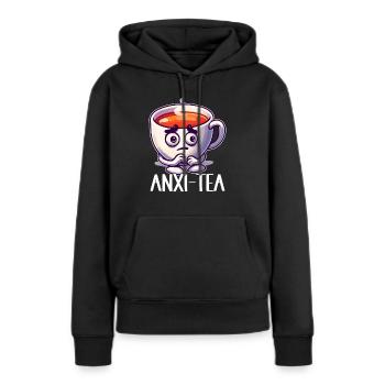 Trouble anxieux Trouble anxieux - Sweat à capuche Premium bio Femme - noir - Devant - Julia (174cm)