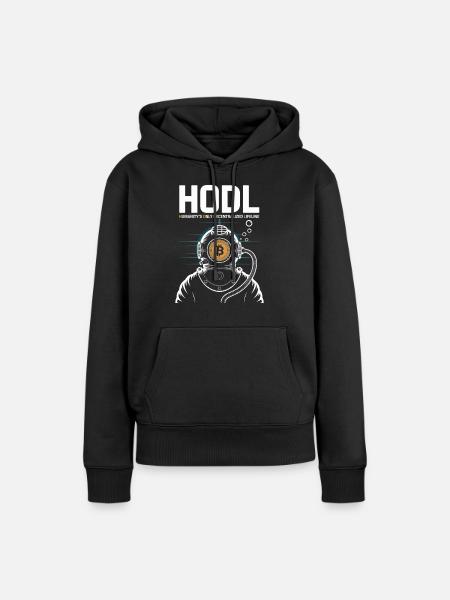 Bitcoin - Frauen Premium Bio Hoodie - Schwarz