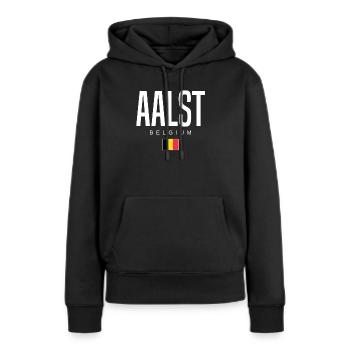 Aalst Belgien - Frauen Premium Bio Hoodie - Schwarz - Vorne - Julia (174cm)