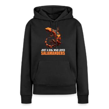 Salamandres Salamandres - Sweat à capuche Premium bio Femme - noir - Devant - Julia (174cm)