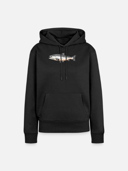 Lachse Lachs - Frauen Premium Bio Hoodie - Schwarz