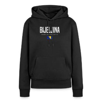 Bijeljina Bosnien und Herzegowina - Frauen Premium Bio Hoodie - Schwarz - Vorne - Julia (174cm)