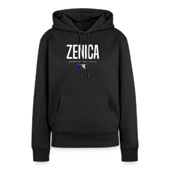Zenica Bosnien und Herzegowina - Frauen Premium Bio Hoodie - Schwarz - Vorne - Julia (174cm)