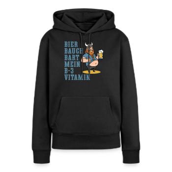 Bier Bauch Bart - Frauen Premium Bio Hoodie - Schwarz - Vorne - Julia (174cm)
