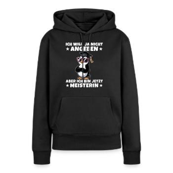 Meisterin Fortbildung abgeschlossen Meisterprüfung - Frauen Premium Bio Hoodie - Schwarz - Vorne - Julia (174cm)