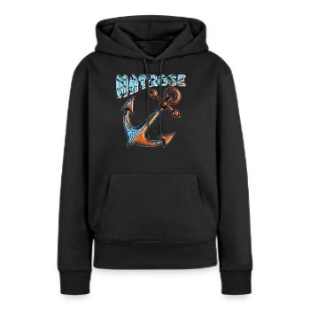 SCHIFFANKER MATROSE - Frauen Premium Bio Hoodie - Schwarz - Vorne - Julia (174cm)