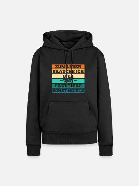 Bier Faultier - Frauen Premium Bio Hoodie - Schwarz
