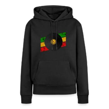Dub Reggae Platte - Frauen Premium Bio Hoodie - Schwarz - Vorne - Julia (174cm)