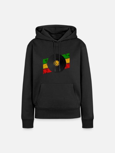 Disque de Dub Reggae - Sweat à capuche Premium bio Femme - noir