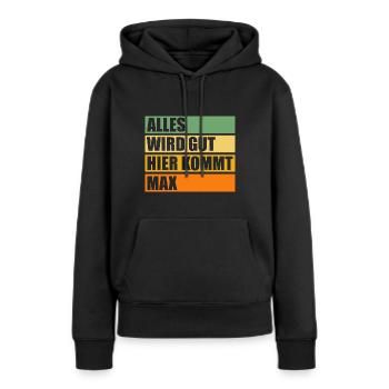 Max - Women’s Premium Organic Hoodie - black - Front - Julia (174cm)