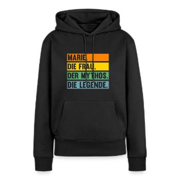 Marie - Frauen Premium Bio Hoodie - Schwarz - Vorne - Julia (174cm)