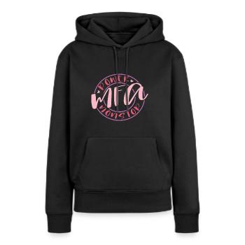 Assistant médical MFA Power - Sweat à capuche Premium bio Femme - noir - Devant - Julia (174cm)