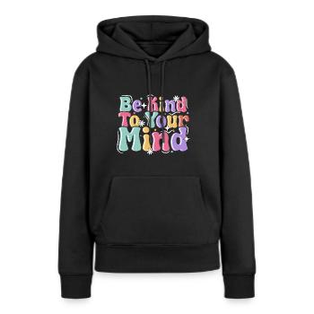 Soyez gentil avec votre - Sweat à capuche Premium bio Femme - noir - Devant - Julia (174cm)