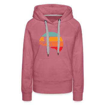 Rétro descente VTT - Sweat à capuche Premium bio Femme - mauve - Devant - Isabella (175cm)