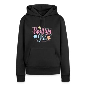 Thrift Shopper Thrifting Girl Thrift Store - Frauen Premium Bio Hoodie - Schwarz - Vorne - Julia (174cm)