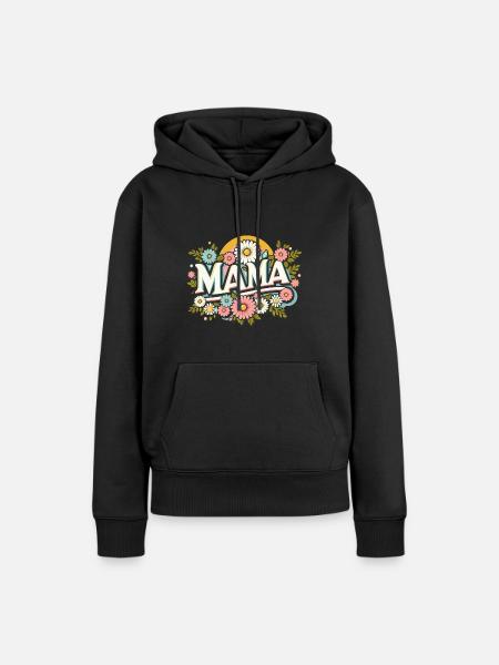Floral Mama - Frauen Premium Bio Hoodie - Schwarz