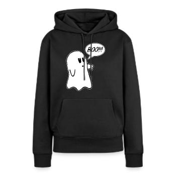 Booooo Fantôme Halloween - Sweat à capuche Premium bio Femme - noir - Devant - Julia (174cm)