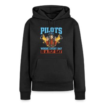 Aerobatic Pilots Where Everyday Is Paragliding - Frauen Premium Bio Hoodie - Schwarz - Vorne - Julia (174cm)
