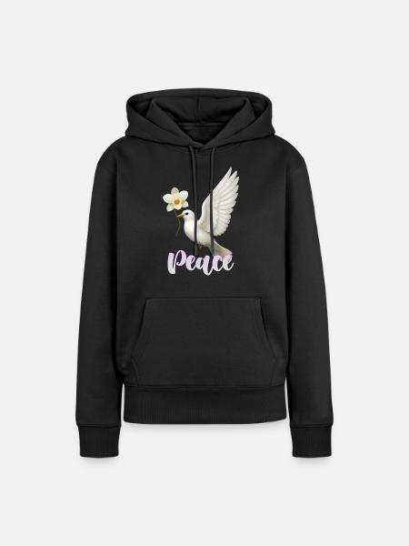 Weiße Taube - Frauen Premium Bio Hoodie - Schwarz