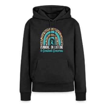 Trouble anxieux Trouble anxieux - Sweat à capuche Premium bio Femme - noir - Devant - Julia (174cm)