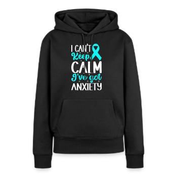 Trouble anxieux Trouble anxieux - Sweat à capuche Premium bio Femme - noir - Devant - Julia (174cm)