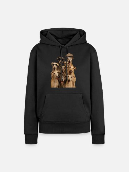 Windhund - Frauen Premium Bio Hoodie - Schwarz