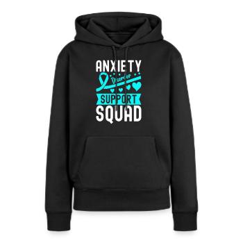 Trouble anxieux Trouble anxieux - Sweat à capuche Premium bio Femme - noir - Devant - Julia (174cm)