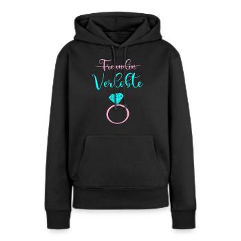 Freundin durchgestrichen Verlobte - Frauen Premium Bio Hoodie - Schwarz - Vorne - Julia (174cm)