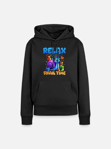 Schnecke - Frauen Premium Bio Hoodie - Schwarz
