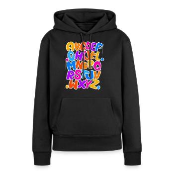 Inscription à l’école Abc Écolier - Sweat à capuche Premium bio Femme - noir - Devant - Julia (174cm)