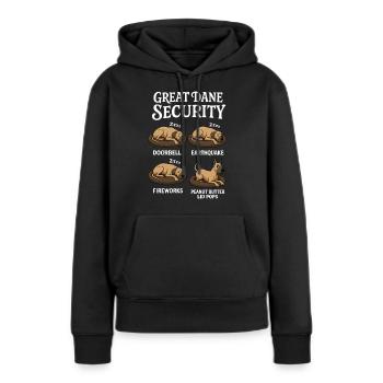 Deutsche Dogge - Frauen Premium Bio Hoodie - Schwarz - Vorne - Julia (174cm)