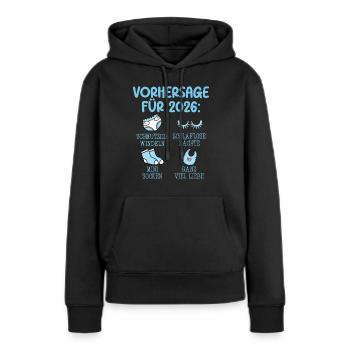 Werdende Mutter 2026 VORHERSAGE Lustiges - Frauen Premium Bio Hoodie - Schwarz - Vorne - Julia (174cm)