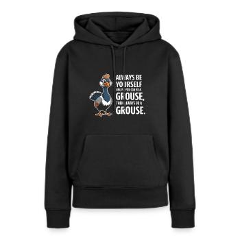 Auerhahn - Frauen Premium Bio Hoodie - Schwarz - Vorne - Julia (174cm)