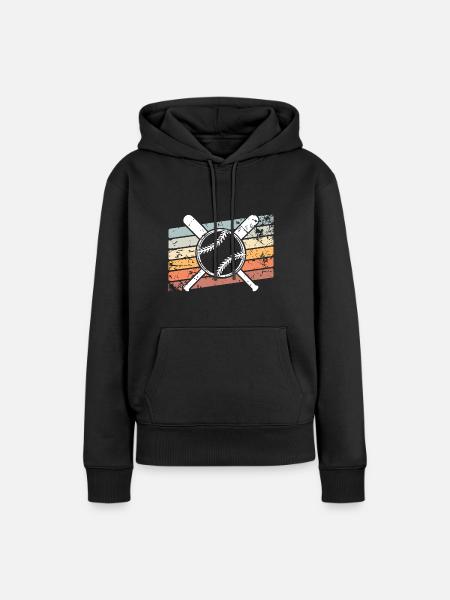 Baseball - Frauen Premium Bio Hoodie - Schwarz