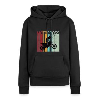 Motocross motocross - Sweat à capuche Premium bio Femme - noir - Devant - Julia (174cm)