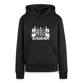Marie - Frauen Premium Bio Hoodie - Schwarz - Vorne - Julia (174cm)
