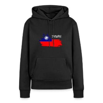 Taiwan - Frauen Premium Bio Hoodie - Schwarz - Vorne - Julia (174cm)