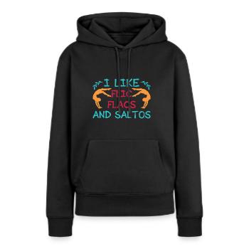 J’aime Flic Flacs & Saltos Circus Performer Gift - Sweat à capuche Premium bio Femme - noir - Devant - Julia (174cm)