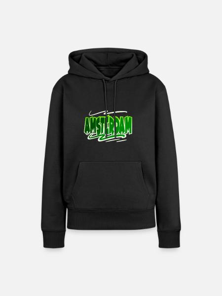 Amsterdam - Frauen Premium Bio Hoodie - Schwarz