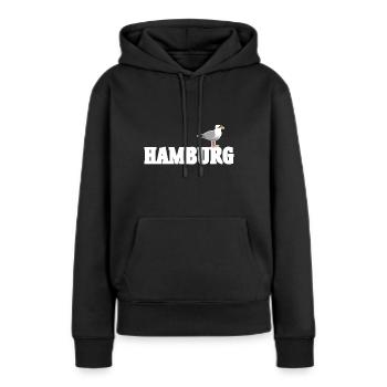 Hamburg Moewe - Frauen Premium Bio Hoodie - Schwarz - Vorne - Julia (174cm)