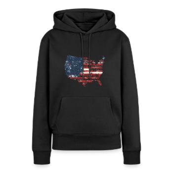 Patriotisches Puzzle Flagge Amerikanischer Stolz - Frauen Premium Bio Hoodie - Schwarz - Vorne - Julia (174cm)