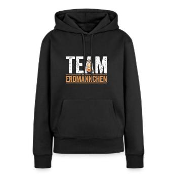 Team Erdmännchen - Frauen Premium Bio Hoodie - Schwarz - Vorne - Julia (174cm)